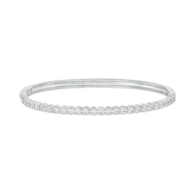 Main Image 1 of 1 CT. T.W. Lab-Grown Diamond Line Bangle in 14K White Gold (F/SI2) – 7.25"