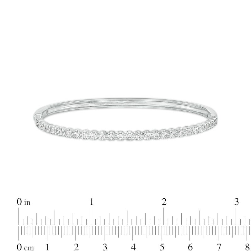 Main Image 3 of 1 CT. T.W. Lab-Grown Diamond Line Bangle in 14K White Gold (F/SI2) – 7.25"