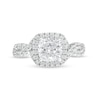 Thumbnail Image 4 of 2-3/4 CT. T.W. Certified Cushion-Cut Lab-Grown Diamond Frame Twist Shank Engagement Ring in 14K White Gold (F/VS2)