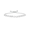 Thumbnail Image 1 of Pear-Shaped White Lab-Created Sapphire Line Bolo Bracelet in Sterling Silver - 9.0"