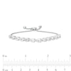 Thumbnail Image 3 of Pear-Shaped White Lab-Created Sapphire Line Bolo Bracelet in Sterling Silver - 9.0"
