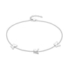 Thumbnail Image 1 of 1/20 CT. T.W. Diamond Station Butterfly Anklet in Sterling Silver – 10"