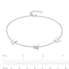Thumbnail Image 4 of 1/20 CT. T.W. Diamond Station Butterfly Anklet in Sterling Silver – 10"