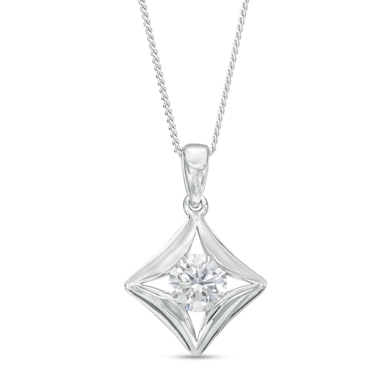 1/4 CT. Certified Canadian Diamond Solitaire Curved Tilted Pendant in ...
