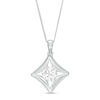 Thumbnail Image 1 of 1/2 CT. Certified Canadian Diamond Solitaire Curved Tilted Pendant in 14K White Gold (I/I2) – 17"