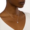 Thumbnail Image 2 of 1/2 CT. Certified Canadian Diamond Solitaire Curved Tilted Pendant in 14K White Gold (I/I2) – 17"