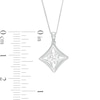 Thumbnail Image 2 of 1/2 CT. Certified Canadian Diamond Solitaire Curved Tilted Pendant in 14K White Gold (I/I2) – 17"