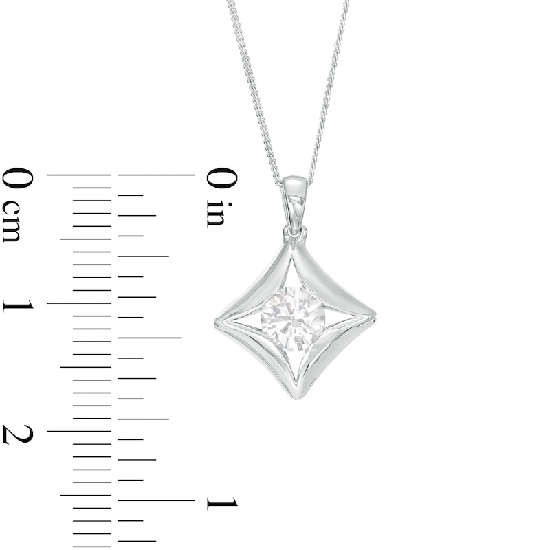 Main Image 3 of 1/2 CT. Certified Canadian Diamond Solitaire Curved Tilted Pendant in 14K White Gold (I/I2) – 17"