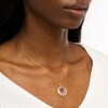 Thumbnail Image 2 of Pear-Shaped Ruby and Diamond Accent Beaded Double Circle Pendant in 10K Gold