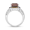 Thumbnail Image 3 of Emerald-Cut Ametrine with Amethyst, Citrine and White Topaz Octagonal Frame Double Row Ring in Sterling Silver