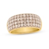 Thumbnail Image 1 of 1 CT. T.W. Champagne Diamond Four Row Band in Sterling Silver with 14K Gold Plate