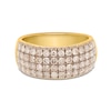 Thumbnail Image 2 of 1 CT. T.W. Champagne Diamond Four Row Band in Sterling Silver with 14K Gold Plate