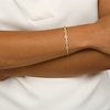 Thumbnail Image 2 of Oval Citrine and Diamond Accent Twist Five Stone Bracelet in 10K Gold – 8.0"
