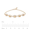 Thumbnail Image 3 of Oval Citrine and Diamond Accent Twist Five Stone Bracelet in 10K Gold – 8.0"