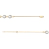 Thumbnail Image 3 of 4.0mm Akoya Cultured Pearl and Diamond Accent Five Stone Bracelet in 10K Gold – 8.0"