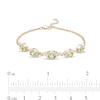 Thumbnail Image 3 of Oval Peridot and Diamond Accent Twist Five Stone Bracelet in 10K Gold – 8.0"