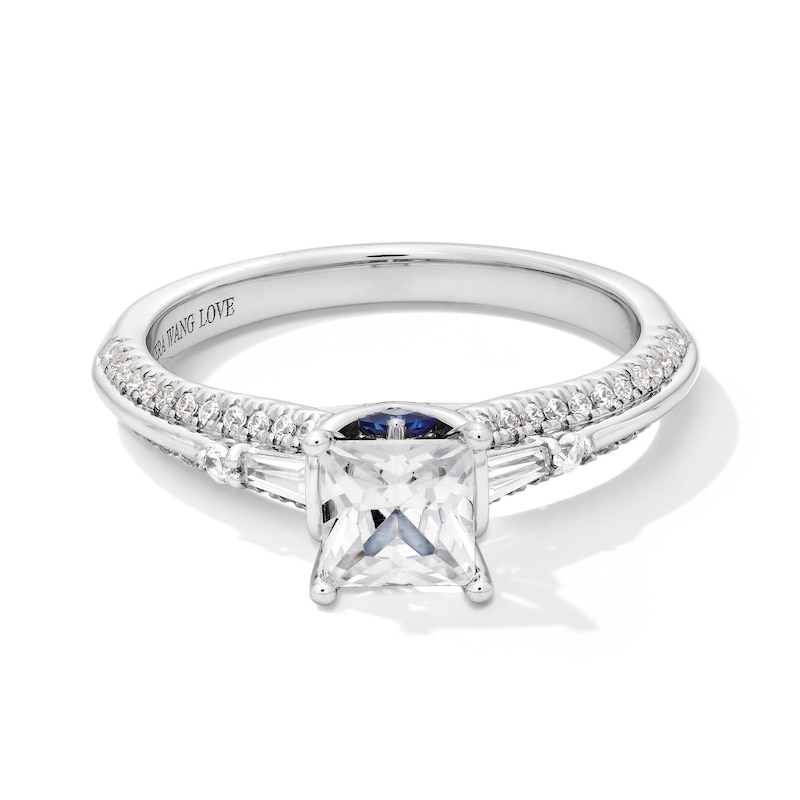 Main Image 1 of Vera Wang Love Collection 1 CT. T.W. Princess-Cut Diamond Double Row Engagement Ring in 14K White Gold (I/SI2)