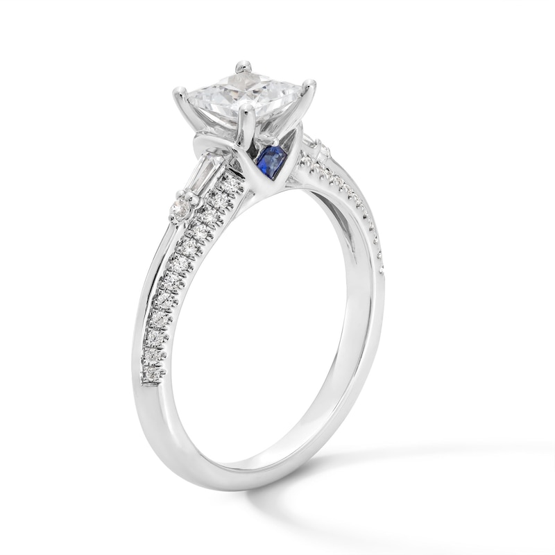 Main Image 3 of Vera Wang Love Collection 1 CT. T.W. Princess-Cut Diamond Double Row Engagement Ring in 14K White Gold (I/SI2)