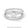 Thumbnail Image 4 of Vera Wang Love Collection 1 CT. T.W. Princess-Cut Diamond Double Row Engagement Ring in 14K White Gold (I/SI2)