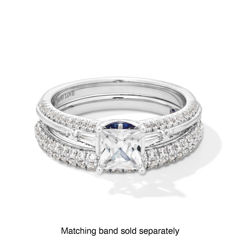 Main Image 5 of Vera Wang Love Collection 1 CT. T.W. Princess-Cut Diamond Double Row Engagement Ring in 14K White Gold (I/SI2)