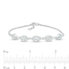 Thumbnail Image 4 of Oval Aquamarine and Diamond Accent Twist Five Stone Bracelet in 10K White Gold – 8.0"