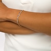 Thumbnail Image 2 of Oval Amethyst and Diamond Accent Twist Five Stone Bracelet in 10K Gold – 8.0"