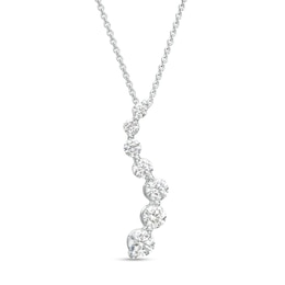 1 CT. T.W. Journey Lab-Grown Diamond Curved Pendant in 14K White Gold (F/SI2)
