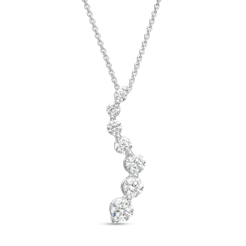 Main Image 1 of 1 CT. T.W. Journey Lab-Grown Diamond Curved Pendant in 14K White Gold (F/SI2)