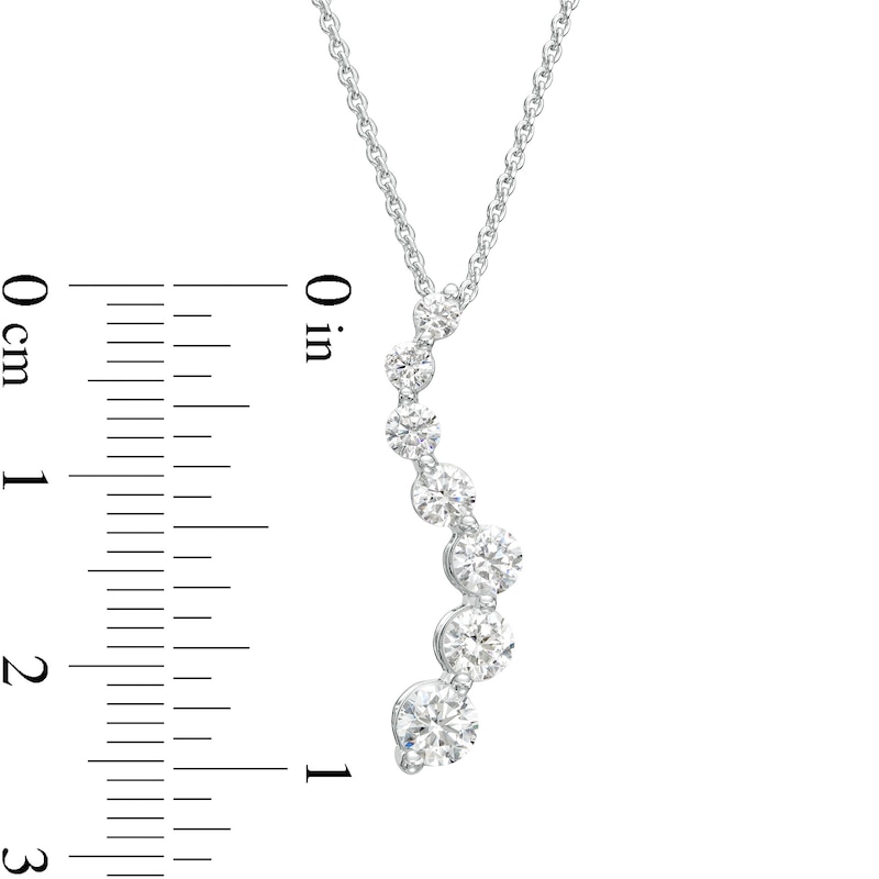 Main Image 3 of 1 CT. T.W. Journey Lab-Grown Diamond Curved Pendant in 14K White Gold (F/SI2)