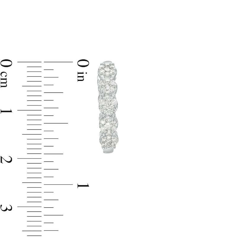 1 CT. T.W. Multi-Diamond Inside-Out Hoop Earrings in 10K White Gold