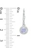 Thumbnail Image 3 of Tanzanite and White Lab-Created Sapphire Frame Drop Earrings in Sterling Silver