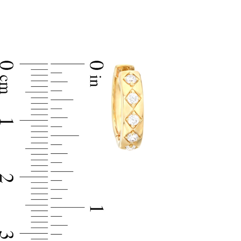 1/4 CT. T.W. Diamond Geometric Hoop Earrings in 10K Gold