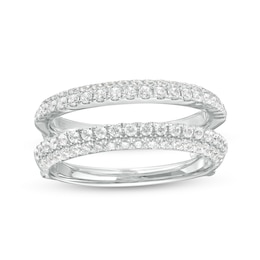 Vera Wang Love Collection 3/4 CT. T.W. Diamond Double Row Solitaire Enhancer in 14K White Gold (I/SI2)