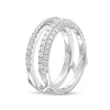 Thumbnail Image 1 of Vera Wang Love Collection 3/4 CT. T.W. Diamond Double Row Solitaire Enhancer in 14K White Gold (I/SI2)