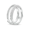 Thumbnail Image 2 of Vera Wang Love Collection 3/4 CT. T.W. Diamond Double Row Solitaire Enhancer in 14K White Gold (I/SI2)