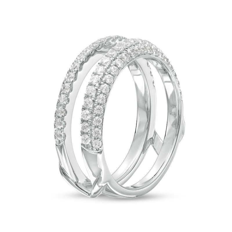 Main Image 2 of Vera Wang Love Collection 3/4 CT. T.W. Diamond Double Row Solitaire Enhancer in 14K White Gold (I/SI2)