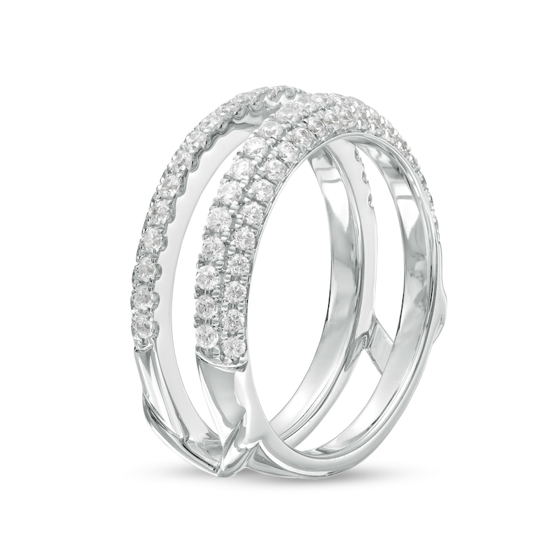 Vera Wang Love Collection 3/4 CT. T.W. Diamond Double Row Solitaire Enhancer in 14K White Gold (I/SI2)