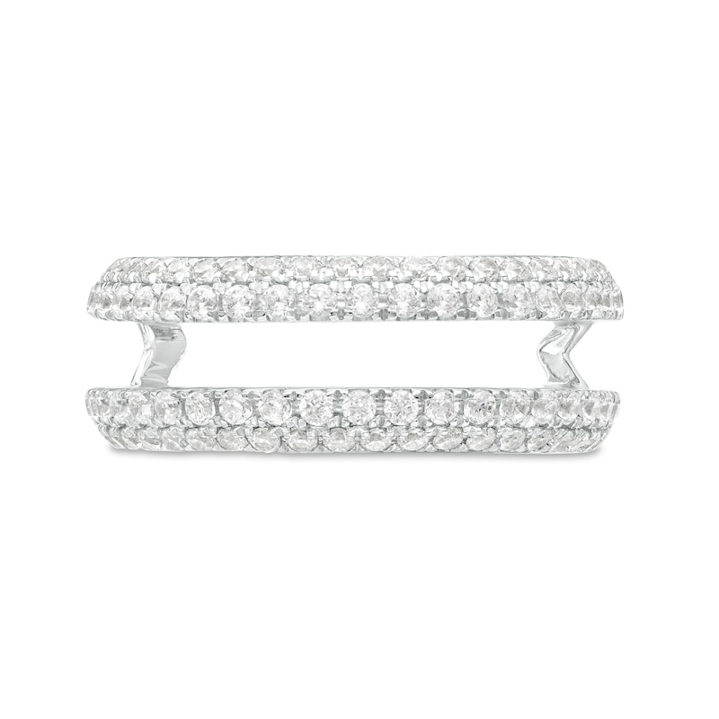 Vera Wang Love Collection 3/4 CT. T.W. Diamond Double Row Solitaire Enhancer in 14K White Gold (I/SI2)