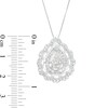 Thumbnail Image 2 of 1 CT. T.W. Pear-Shaped Multi-Diamond Double Scallop Edge Frame Pendant in 10K White Gold