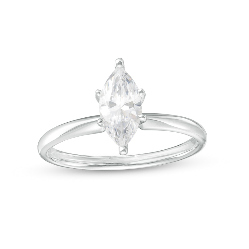 Main Image 1 of 1 CT. Certified Marquise Lab-Grown Diamond Solitaire Engagement Ring in 14K White Gold (F/VS2)