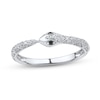 Thumbnail Image 1 of 1/8 CT. T.W. Black and White Diamond Snake Ring in Sterling Silver – Size 7
