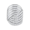 Thumbnail Image 0 of 4 CT. T.W. Baguette and Round Diamond Multi-Row Bypass Ring in 10K White Gold