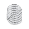 Thumbnail Image 1 of 4 CT. T.W. Baguette and Round Diamond Multi-Row Bypass Ring in 10K White Gold