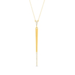 1/8 CT. T.W. Diamond Graduated Linear Bar Drop Necklace in 10K Gold