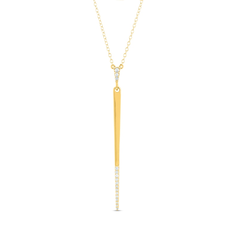 1/8 CT. T.W. Diamond Graduated Linear Bar Drop Necklace in 10K Gold