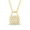 Thumbnail Image 1 of 1/5 CT. T.W. Diamond Lock Necklace in 10K Gold