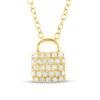 Thumbnail Image 0 of 1/5 CT. T.W. Diamond Lock Necklace in 10K Gold