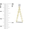 Thumbnail Image 2 of 1/20 CT. T.W. Diamond Bar with Chain Drop Earrings in 10K Gold