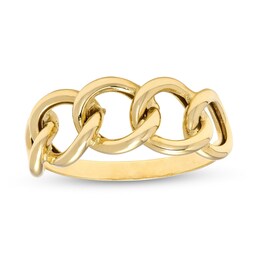 Half Curb Link Ring in 14K Gold - Size 7