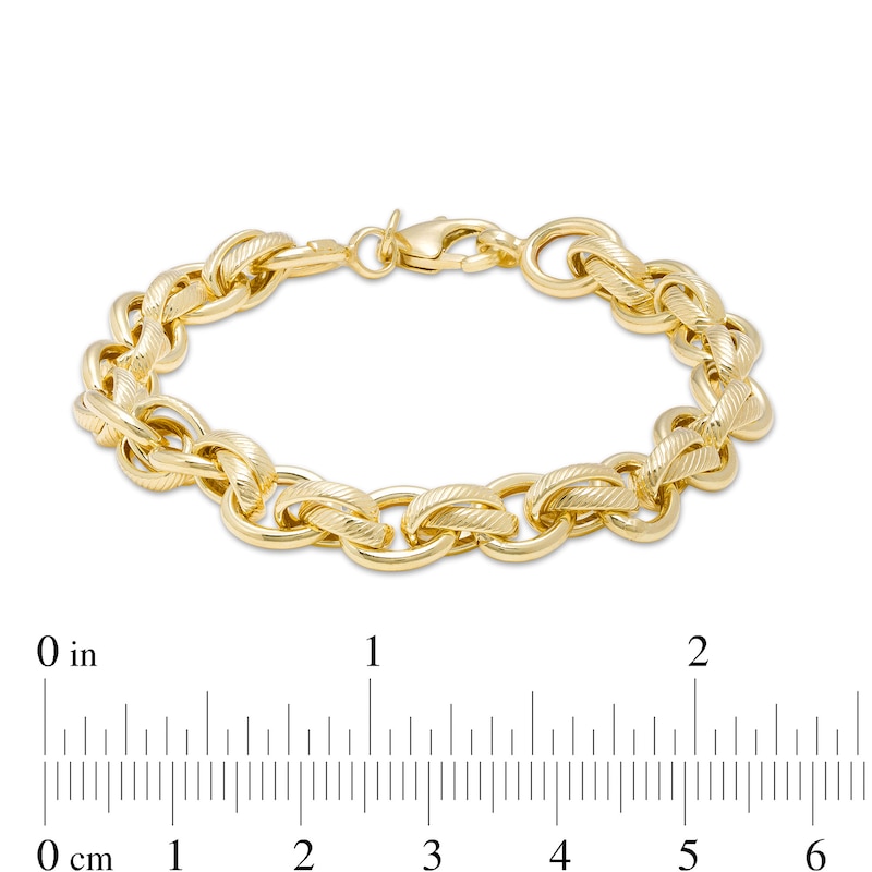 14K Gold Large Open Link Chain Bracelet 14K Rose Gold / 7.5+$80